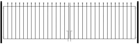 Manor Ball Top Metal Garden Driveway Gates Galvanised Wrought Iron Dual Swing Gate (3353mm (11ft) Gap x 915mm High MAZP52)
