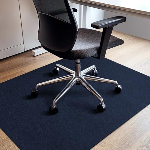 COSYLAND Protector de Suelo para Silla Ruedas 90x120 cm - Alfombra para Silla de Escritorio y Gaming - Tapete Antideslizante para Oficina - Alfombrilla Protectora para Suelos Duros - Azul Oscuro
