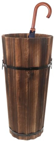 YRTUOP Porte Parapluies En Bois, Support Pour Parapluies Grand Support De Rangement Pour Parapluie Seau De Rangement Pour Maison, Bureau, Couloir, Entrée, 38x17cm