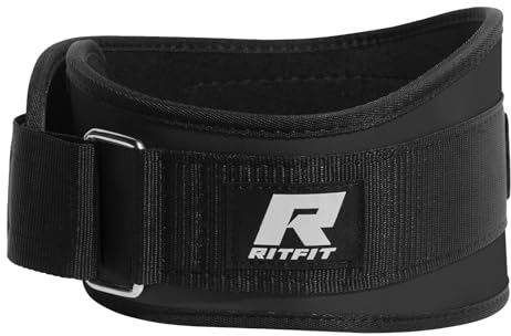 RitFit Gewichthebergürtel Herren & Damen 6'' Dip Gürtel, Schwarz, XL