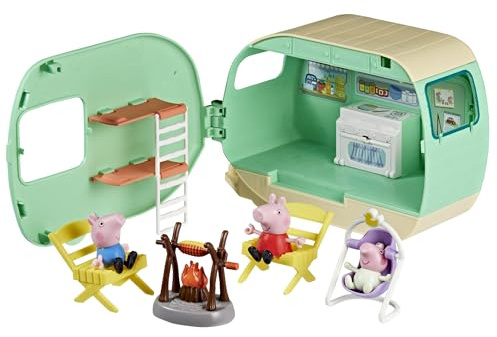 Greta Gris Three Little Piggies Caravan-lekset med 3 figurer, innehåller Evie, leksaker för barn i förskoleålder från 3 år