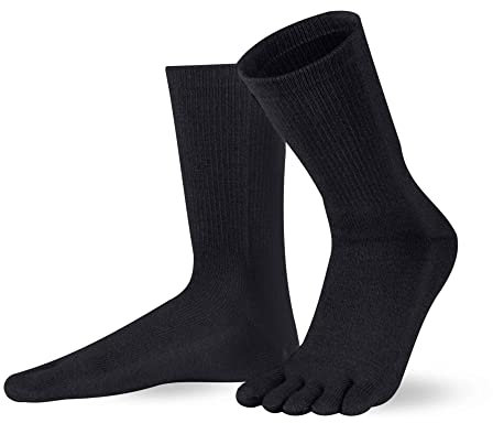 Knitido lange Zehensocken Cotton & Merino Melange aus Baumwolle und Merino, Größe:39-42, Farbe:Black (101)