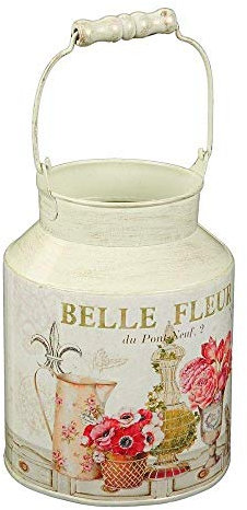 linoows Blumen Milchkanne zum bepflanzen, Milch Kanne im Landhaus Stil