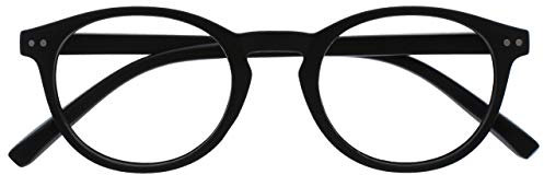 OPULIZE Zen Lesebrille Kleine Runde Rahmen Federscharniere Kratzfest Matt Schwarz Herren Damen R24-1 +1.00