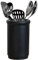 Olly & Rose Provence Toughened Ceramic Utensil Holder 18cm - Kitchen Utensil Holder and Bathroom Use (Matt Black)