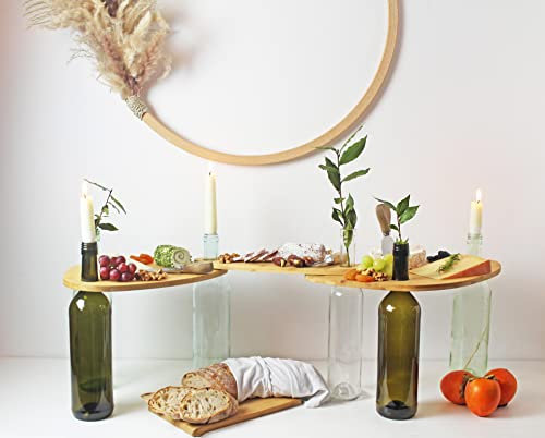 Winkee - Bottle Boards | Originelle Holz Servierplatten zum Stecken | Servierbrett Holz für Dein Sushi Set | Outdoor Holztablett | Cheese Board Set | Geschenk zu Weihnachten, Geburtstag | Hochwertig