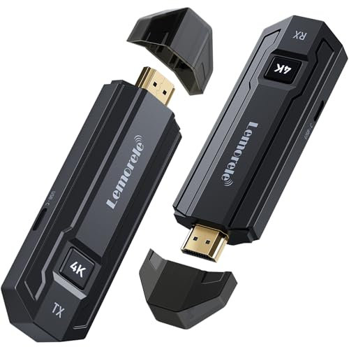 Lemorele 4K HDMI Wireless Transmitter and Receiver,5G HDMI Funkübertragung Funk Supports 8 TXS to 1 RX zum Streamen Video und Audio vom Laptop/PC/Kamera zum Monitor/Projektor/TV