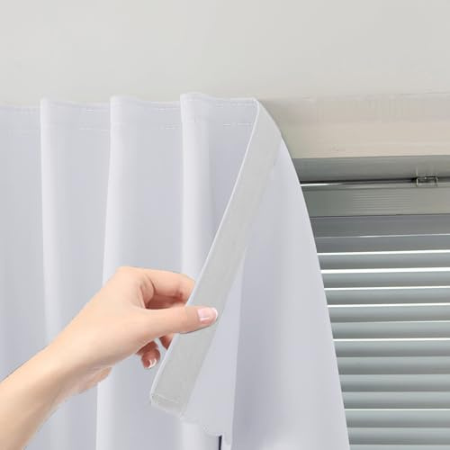 Sovtfides Tende autoadesive Tenda oscurante portatile Semplice e facile da installare Finestra della camera da letto Termica Lnsulated Cucina Camera Oscurante Nero Piccole Tende Nere, 119,4 cm L x