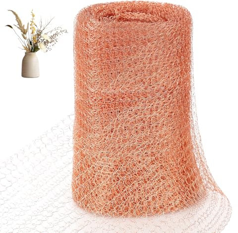 OFFCUP Filet en Cuivre Grillage Anti Rongeur, 6Mx12.7CM Grillage en Cuivre Maille de Cuivres Contre Escargot Oiseaux Anti-Limaces et Insectes pour Protection du Jardin