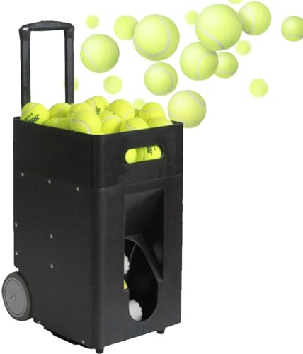 Lanceur Balles Tennis Et Padel,Lanceur Automatique Balles Tennis,Lanceur Balles Tennis Portable,Avec Télécommande,Vitesse Et Rotation Réglables,Grande Capacité,Alimenté Par Batterie