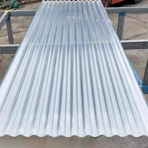 SHENJIA Corrugated Bitumen Roofing Sheets, Durable Roofing Sheets, 1.5mm Thick Daylighting Panels and Rain Awnings Building Material for Greenhouses Garages, Easy to Cut
