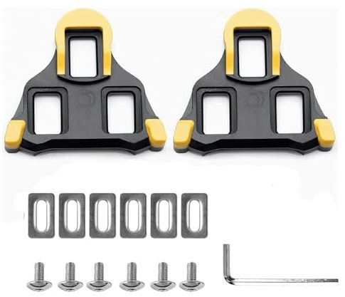 1 Paar SPD Cleats, Langlebige rutschfeste Hochleistungs SPD SL Pedale， langlebig, rutschfest, Hochleistungs-Pedalklampen für Rennräder und Indoor-Bikes（Gelb）
