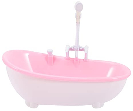 Toddmomy Miniature Doll Bathtub with Electric Water Sprayer Pretend Play Bath Model for Fun for Imaginative Role Play and Doll Washing
