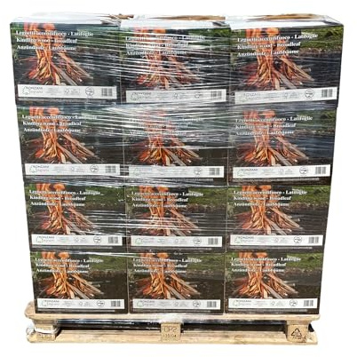 Legnetti Accendifuoco di Latifoglie - 22 cm - Certificati FSC e BiomassPlus - Naturali, Ecologici - Per Barbecue, Camini, Stufe e Forni - 100% legna secca e naturale - Bancale da 36 scatole