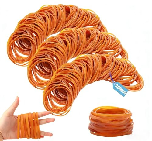 200 Pcs 50x3 mm Rubber Bands – Small Elastic Bands Brown Strong Elastic Band for Bank Office Home School Stationary and Cable Organization