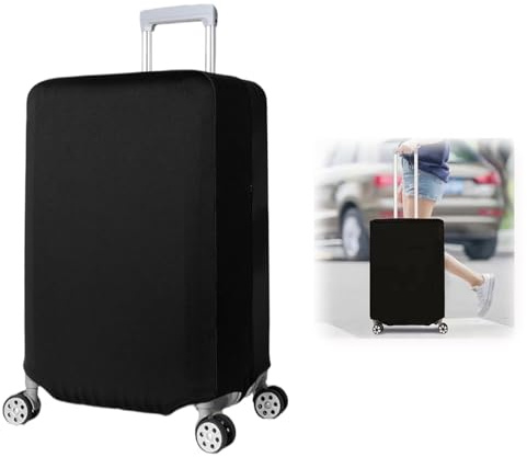 26-28 Inch Elastic Suitcase Cover Dustproof Travel Trolley Baggage Protector Thickened Luggage Cover High-Elastic Suitcase Protective Covers for Wheeled Suitcases, Black