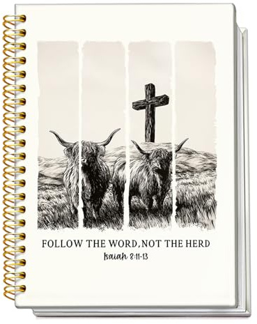 KERNDBSDF Christian Notebook, Christian Gifts Journal, Christian Notebooks for Women, Follow the Word Not the Herd Hardcover Spiral Notebook Journal 5.5x8.3