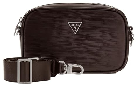GUESS borsa a tracolla borsa da polso Milano Camera Bag Dark Brown marrone scuro