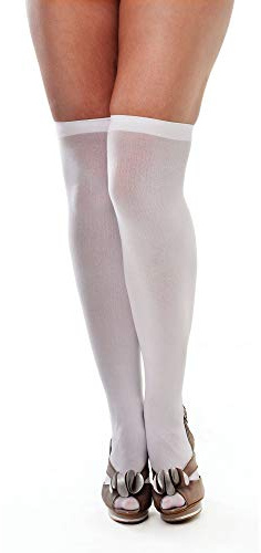Stockings- Medias por Encima de la Rodilla | para Mujer | Blanco Conjunto, Color, Talla única (Bristol Novelty BA040)