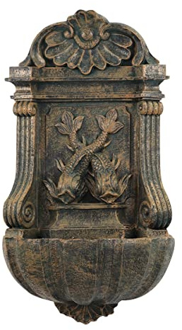 Primrose 86cm Classical Antique Wall Mounted Water Feature Fountain Verdi Aged Verdigris Fountain