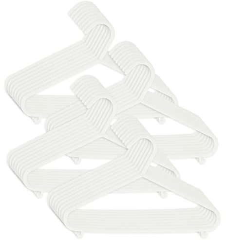 Bieco Kleiderbügel Kinder 32 St. Weiß | Länge ca. 30 cm | Kunststoff Kleiderbügel Baby | Organiser Für Kleiderschrank | Clothes Hangers