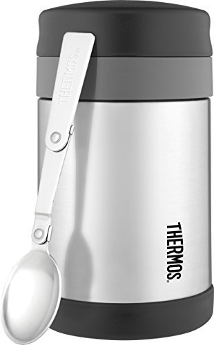 Thermos Stainless Steel Food Flask with Folding Spoon - 470 ml