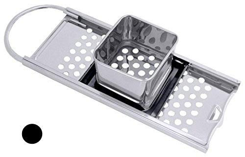Grattugia per spätzle in acciaio inox 18/10, guida in plastica nera, Matt lucido, fori rotondi per corto bayrische knoepfle/33 x 11 cm | erk