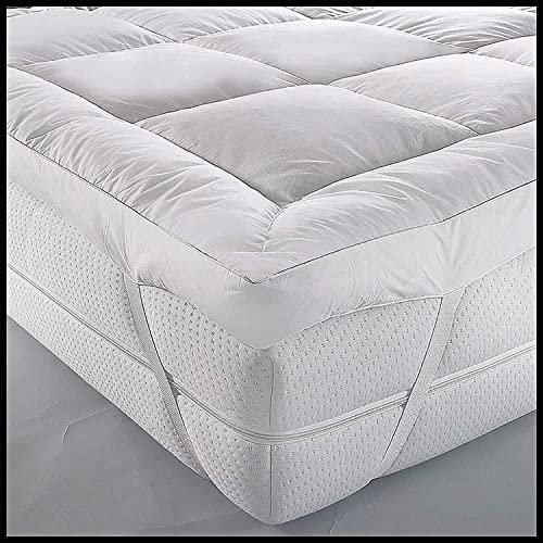 Hotel Quality Box Stitched Microfibre Mattress Topper 5cm Super soft Heavy Fill Orthopaedic Anti Allergy Quilted Mattress Topper (Small Single)