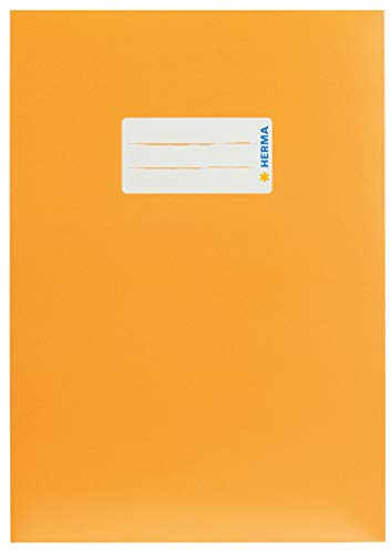 Herma 19761 kartong häftapparat DIN A5 med märkningsetikett, av robust och extra starkt papper, häftapparat för skolhäfte, orange