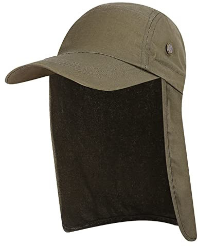 Lechnical Hombres UPF 50+ Gorra de protección Solar Sombrero Ancho de Pesca Sombrero de Sol Sombrero con Solapa de Cuello