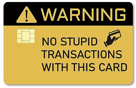 CREATCABIN Kartenhüllen-Aufkleber Mit Warnung,Debit Kreditkartenhüllen,Personalisierbar,Bankkartenschutz,Abnehmbare Folie,Wasserfest,Schlank,Kratzfest,Keine Blasen Für Den Transport,186.3x137.3mm