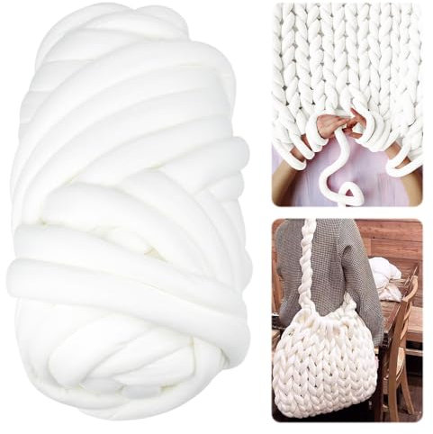 SLTAXAR Sperrige Armstricken Wolle Grob 500g Dicke Wolle Garn für Decke Länge ca 25M Roving Garn zum Handstricken Häkeln Dicke Wolle für Decke Grobe Isländische Wolle für DIY Haustier Bett Sofa Decke