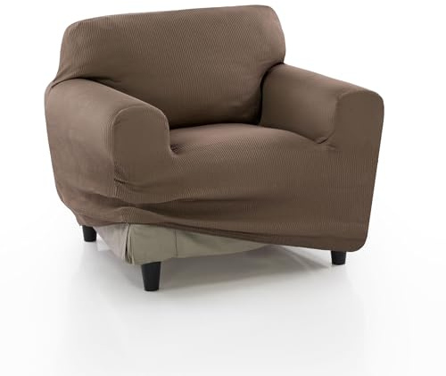 FAVERTI® Fodera per poltrona elastica universale da 70 a 110 cm | modello reale | camoscio | fodera protettiva per poltrona singola | protezione di qualità in tessuto jacquard tocco cotone