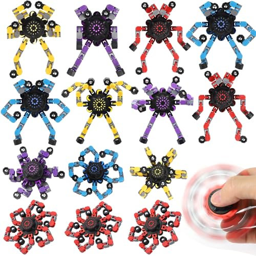 15PCS Robot Fidget Spinner Spielzeug für Kinder Erwachsene, DIY Deformation Chain Transformator Mechanische Fingertip Spielzeug, Neuheit Gyro Geschenke für Klassenzimmer Geburtstagsfeier