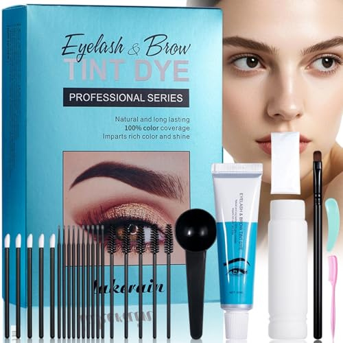 Sourcil Lift Kit,Multifonctionnel Coloration et Brosse,2-en-1 Kit de Teinture pour Cils et Sourcils,Applications Rapides et Faciles,Effet Longue Durée,pour les Débutants et Salon,Brun