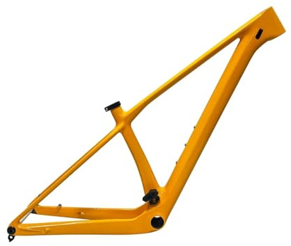 Genérico Cuadro de Bicicleta montaña Carbono T1000, enrutamiento Interno Completo, 29er, Hardtail MTB Boost, suspensión UDH 12x148mm(Yellow,S 148 Gloss)