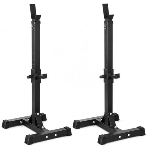 Barbell Rack Weight Lifting Squat Stand for Home Gym – Multi Purpose Adjustable Bench Press Rack for Strength Training, Fitness Exercise & Workout Equipment