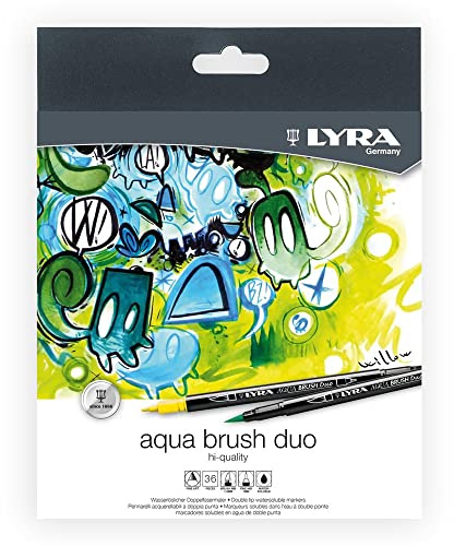 LYRA Aqua Brush Duo Rotuladores Pincel 2,4mm Colores Surtidos 36uds