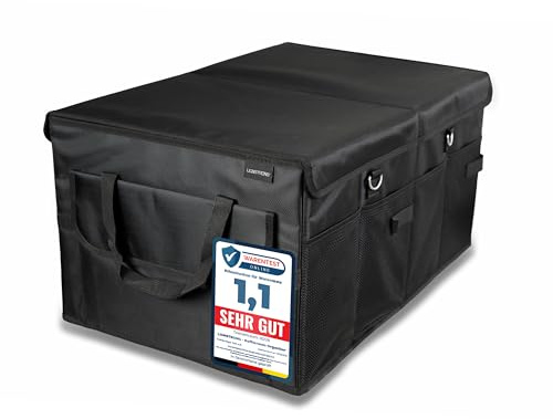LIONSTRONG® Box Organizer da Bagagliaio – Contenitore pieghevole e antiscivolo con maniglie e scomparti per city car, berline e SUV – Ideale per spesa, attrezzi e viaggi – Robusto e compatto