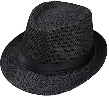 luosh Children Kids Summer Beach Straw Hat Jazz Panama Trilby Fedora Hat Gangster Cap Outdoor Breathable Hats Girls Boys Sunhat