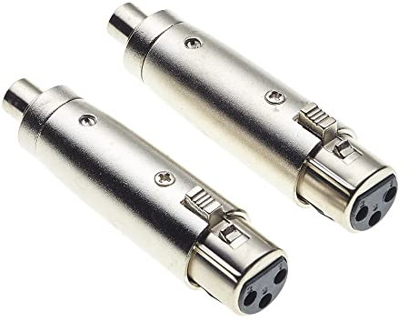 Keple Adattatore da RCA a XLR Adattatore da presa XLR femmina a presa RCA Phono femmina a 3 poli, Confezione da 2