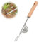 Manueller Unkrautstecher Edelstahl, 30cm Länge, Wurzeljäter mit Holzgriff, Handjätgerät für den Garten, V-förmige Design, Manueller Weeder, Manueller Weeder zum Graben, für Jäten, Umpflanzen usw.