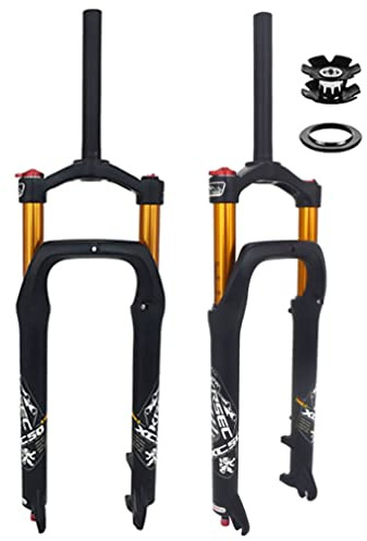 Horquilla Fat Bike de 26x4,0 Pulgadas Horquilla de suspensión para Bicicleta de montaña Recorrido 120 mm MTB Horquilla neumática Buje espaciado 135 mm 28,6 mm Amortiguación con Bloqueo de Corona Rec