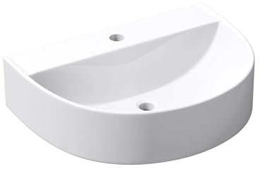 Mai & Mai Waschbecken Aufsatzwaschbecken Hängewaschbecken Brüssel896 BTH: 60x45x18cm Weiß aus Keramik inkl. Nano-Beschichtung