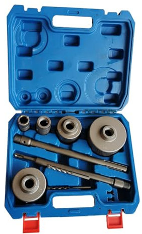 Set di Seghe a Tazza per Calcestruzzo, 9 Pezzi Set di Punte per Trapano Apri Fori per Cemento, 30/40/65/80/100 mm Carotatrici da trapano in Acciaio Per Forare Muro + Adattatore SDS Plus e SDS Max