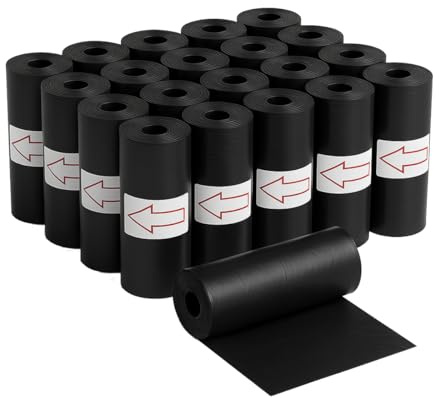 MORGICO Sacchetti Cane Cacca 300 pezzi (20 Rotoli) – Sacchetti Igienici per Escrementi – Extra Resistenti, Impermeabili a Prova di Perdite, Biodegradabili, Compatibili con Dispenser (Nero, 300)