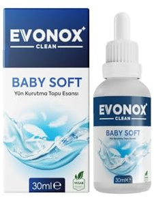 Evonox Clean Baby Soft - Perfume para bolas de secado de ropa, 30 ml, esencia aromática para bolas de lana, vegano y respetuoso con la piel