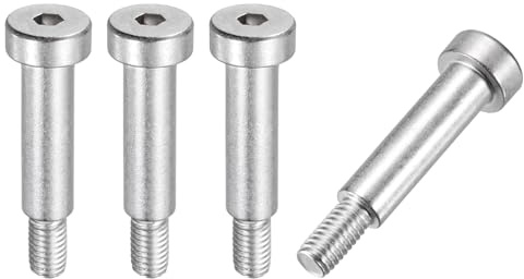 QUARKZMAN 4pcs Tornillos Hombro Acero Inoxidable 304 Diámetro Hombro 8mm Longitud Hombro 25mm Roscado M6x1 Tornillos Hombro Con Cabeza Hexagonal Para Industrias Maquinaria Moldeo