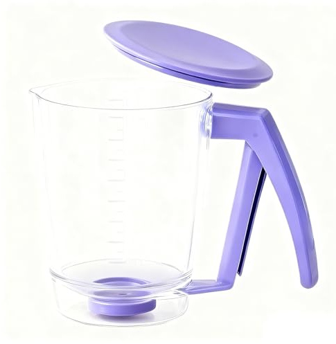 Dispensador de para tartas de 900 ml, jarra de control de porciones con marcas de medición, ideal para panqueques, cupcakes, magdalenas, crepes, pasteles de embudo, fácil de verter para uso en