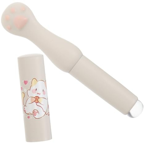 VILLCASE Reusable Silicone Lip Brush with Cat's Claw Design and Aluminum Handle, round Head Lipstick Applicator with Cover for Makeup Routine and Portable Makeup Bag